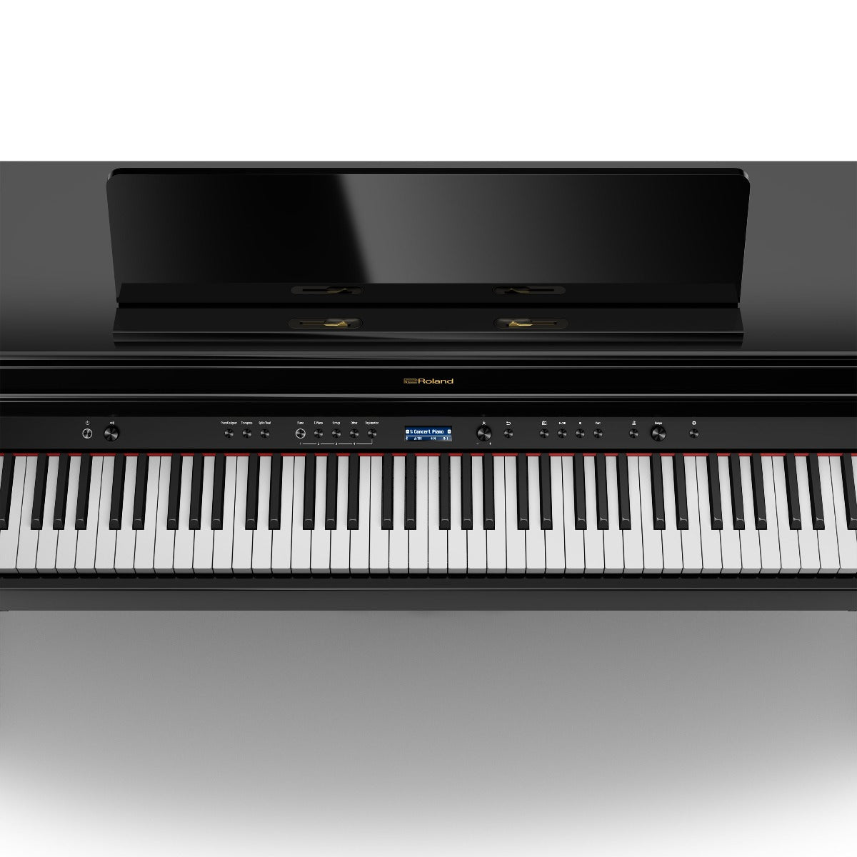 Roland HP704-PE Digital Upright Piano Polished Ebony (Showroom Model) - Fair Deal Music