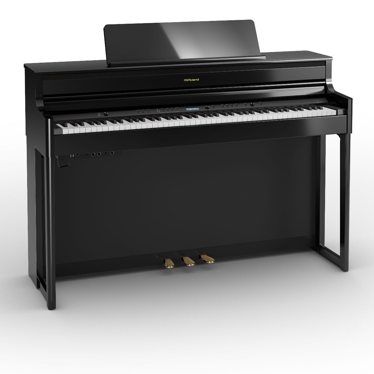 Roland HP704-PE Digital Upright Piano Polished Ebony (Showroom Model) - Fair Deal Music