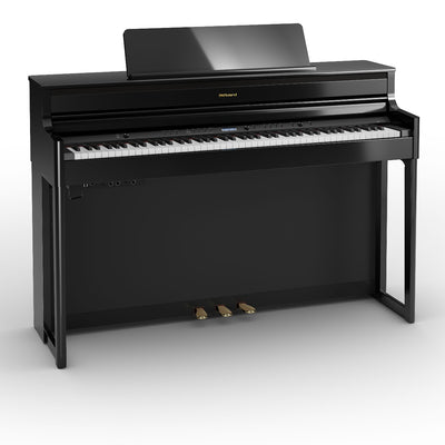 Roland HP704-PE Digital Upright Piano Polished Ebony (Showroom Model) - Fair Deal Music
