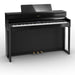 Roland HP704-PE Digital Upright Piano Polished Ebony Bundle - Fair Deal Music