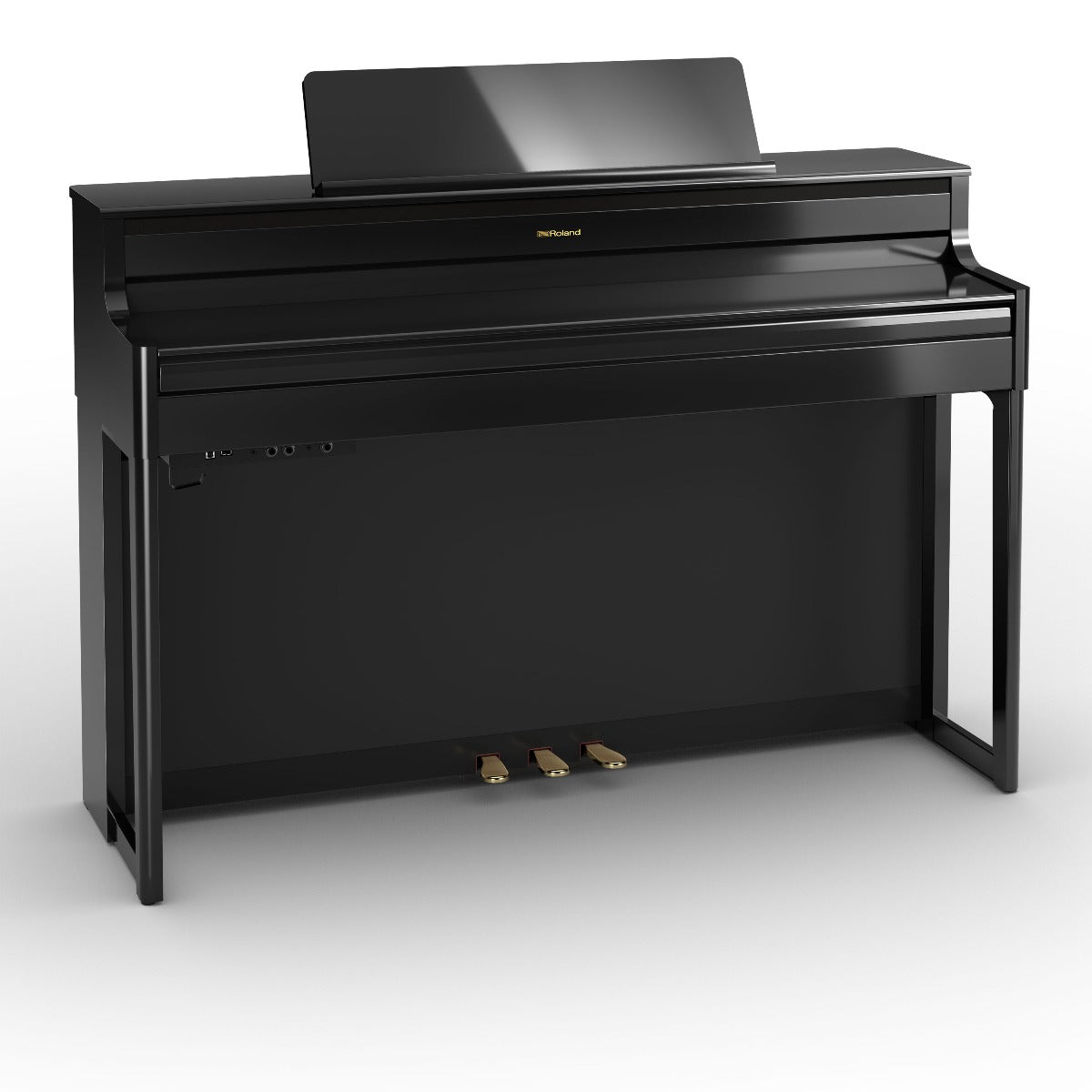 Roland HP704-PE Digital Upright Piano Polished Ebony (Showroom Model) - Fair Deal Music