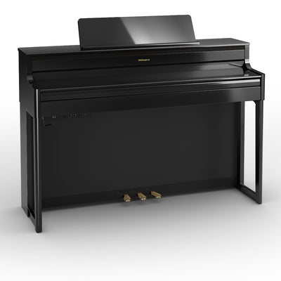 Roland HP704-PE Digital Upright Piano Polished Ebony (Showroom Model) - Fair Deal Music