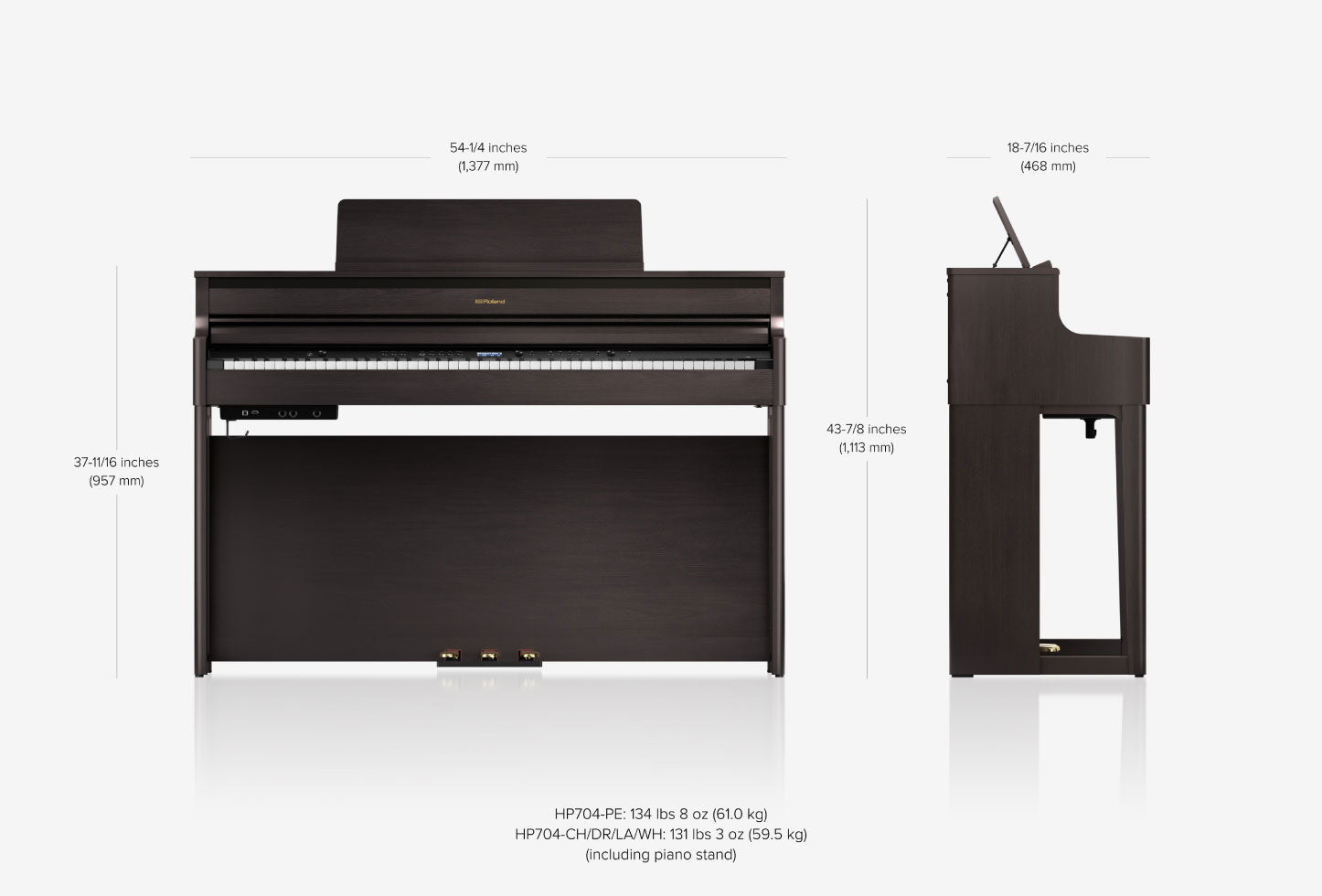 Roland HP704-DR Digital Upright Piano Dark Rosewood Bundle - Fair Deal Music