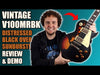 Vintage V100 ICON Electric Guitar ~ Distressed Black Over Sunburst - Fair Deal Music