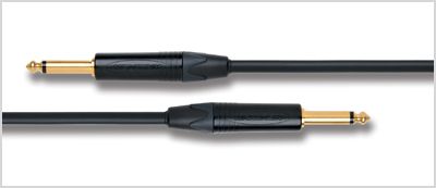 Mogami 3m Cable with Neutrik Black and Gold jacks (one straight one angled) - Fair Deal Music