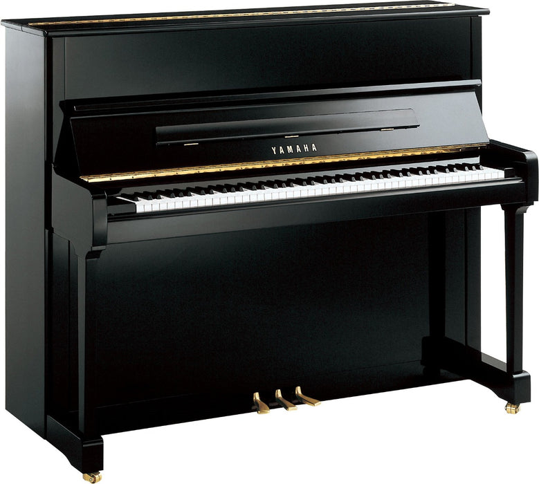Yamaha P121 Upright Piano in Polished Ebony with Brass Fittings - Fair Deal Music