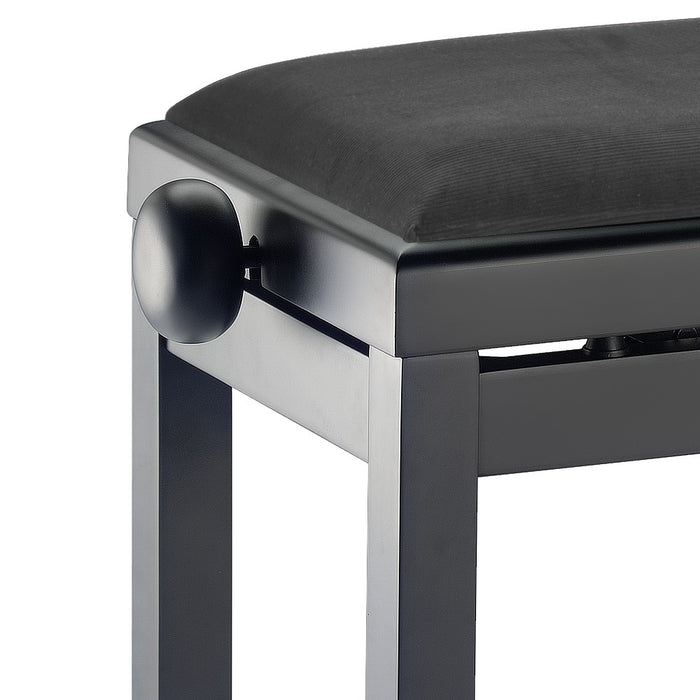 Stagg PBF39 Adjustable Piano Bench in Matt Black with Velvet Top - Fair Deal Music