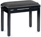 Stagg PBF39 Adjustable Piano Bench in Polished Black with Velvet Top - Fair Deal Music