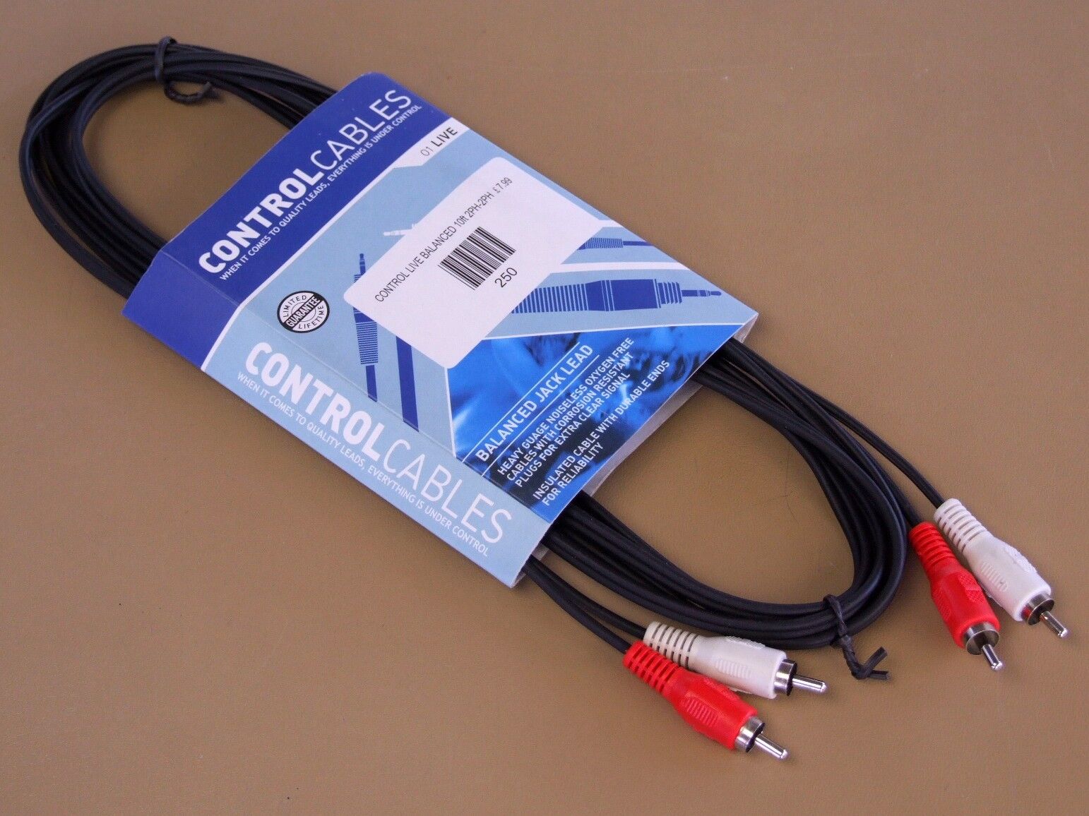 Control Cables Stereo Phono to Phono Lead 3m / 10ft - Fair Deal Music