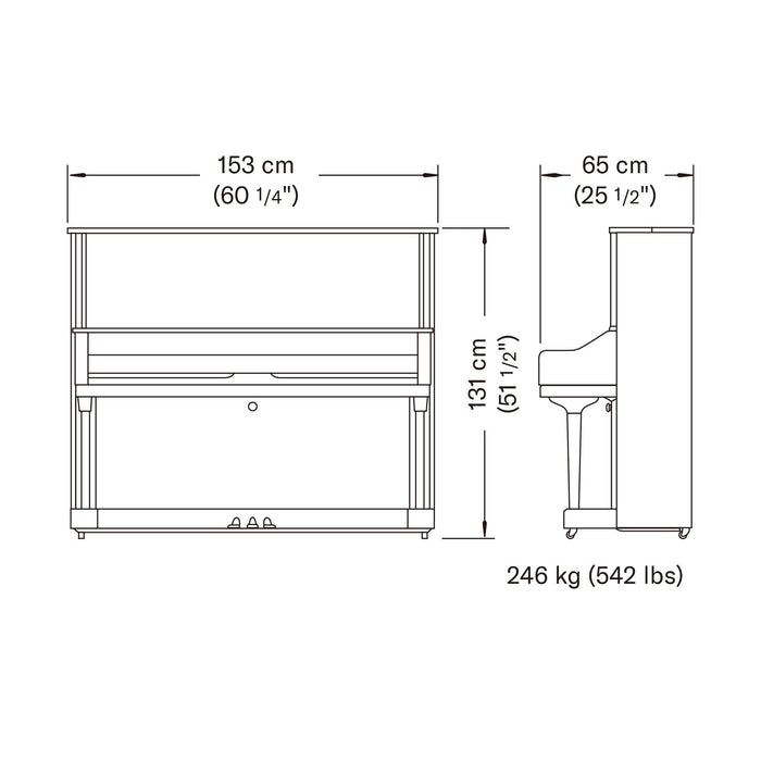 Yamaha U3 Upright Piano in Polished Ebony Serial No 2881051 - Fair Deal Music